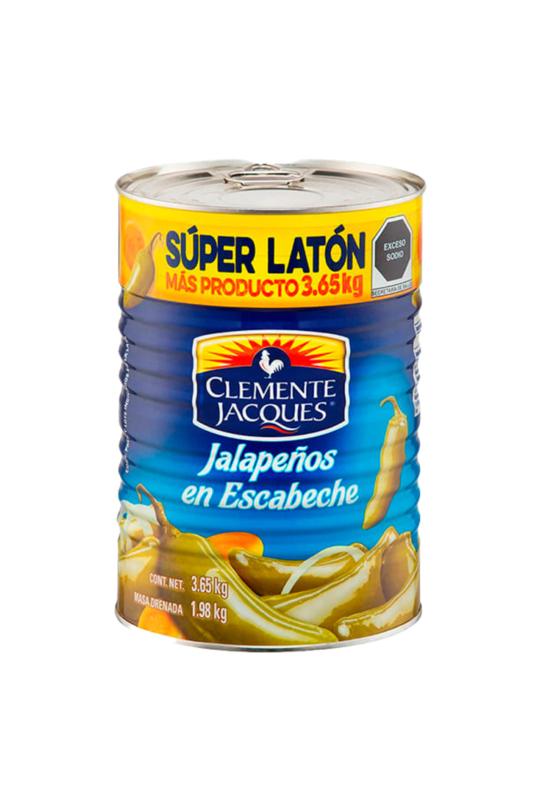 CLEMENTE JAQUES Chiles Jalapeños Lata 3.5 Kg.