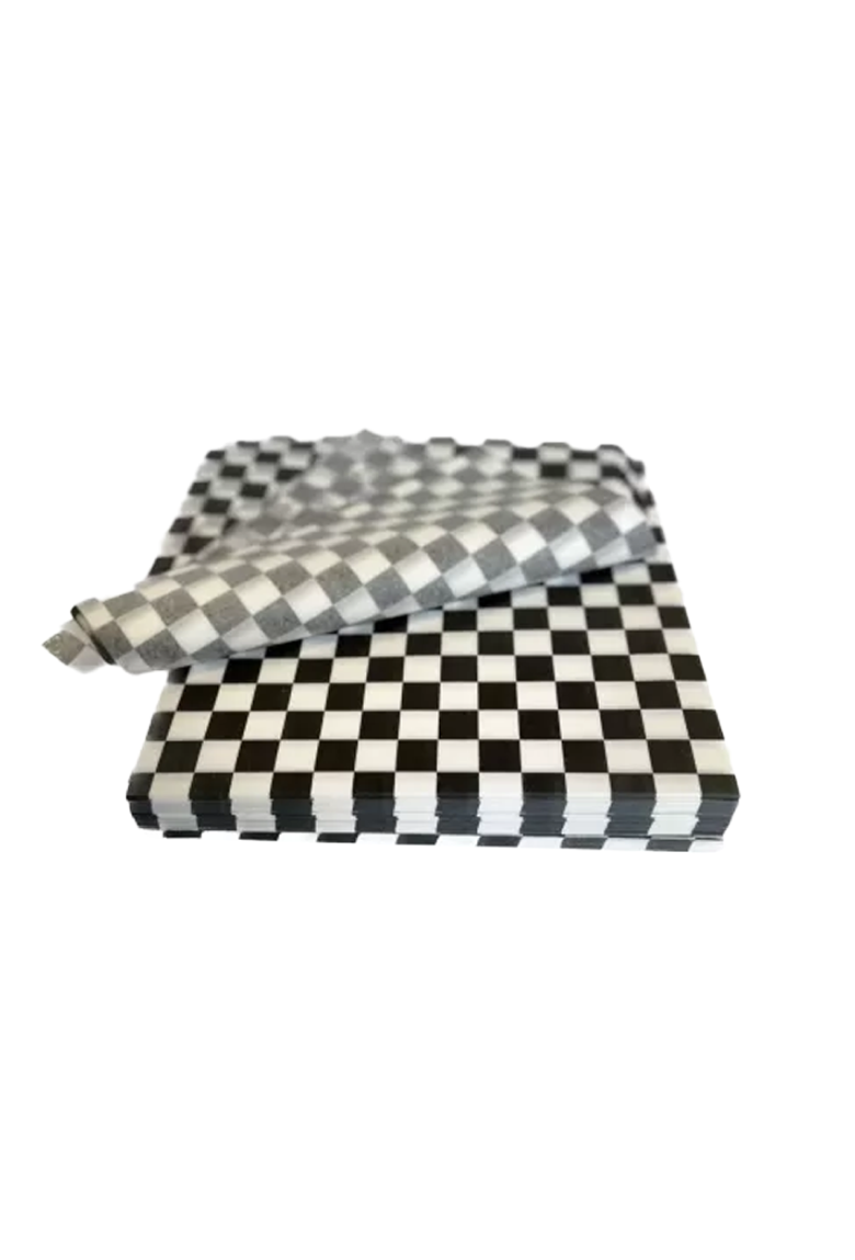 DESECHABLES Papel p/plato BLANCO/NEGRO
