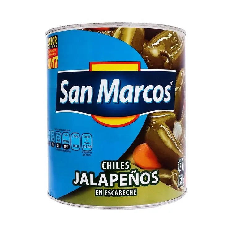 SAN MARCOS Chiles Jalapeños Lata 2.8 Kg.