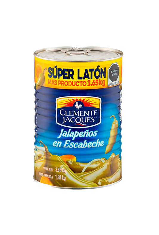 CLEMENTE JAQUES Chiles Jalapeños Lata 3.5 Kg.