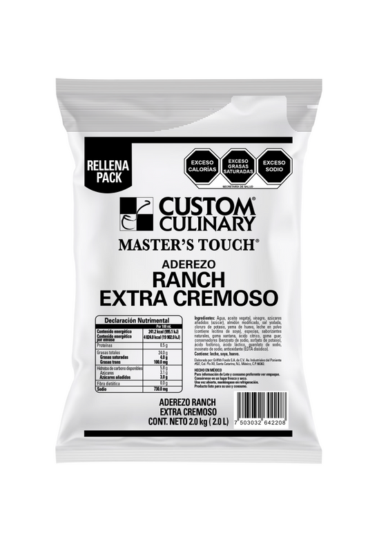 CUSTOM Aderezo Ranch Rellena Pack Pouch 2 Kg.