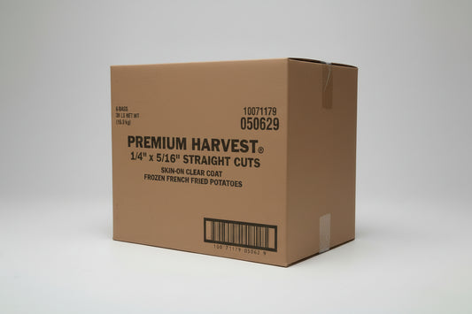 PREMIUM HARVEST papas corte recto de 1/4" x 5/16"  caja de 16 kg.