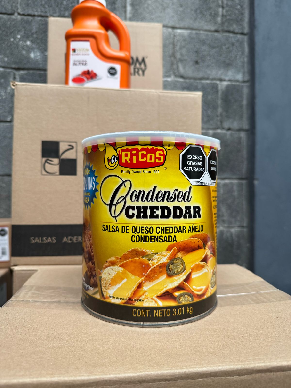 RICOS Salsa Queso Cheddar 3 Kg.