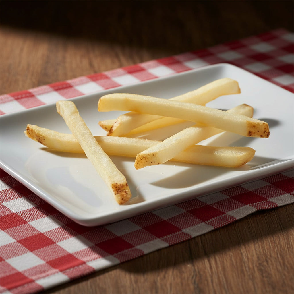 Simplot Papas a la francesa corte recto con cáscara y sal de mar 5/16"