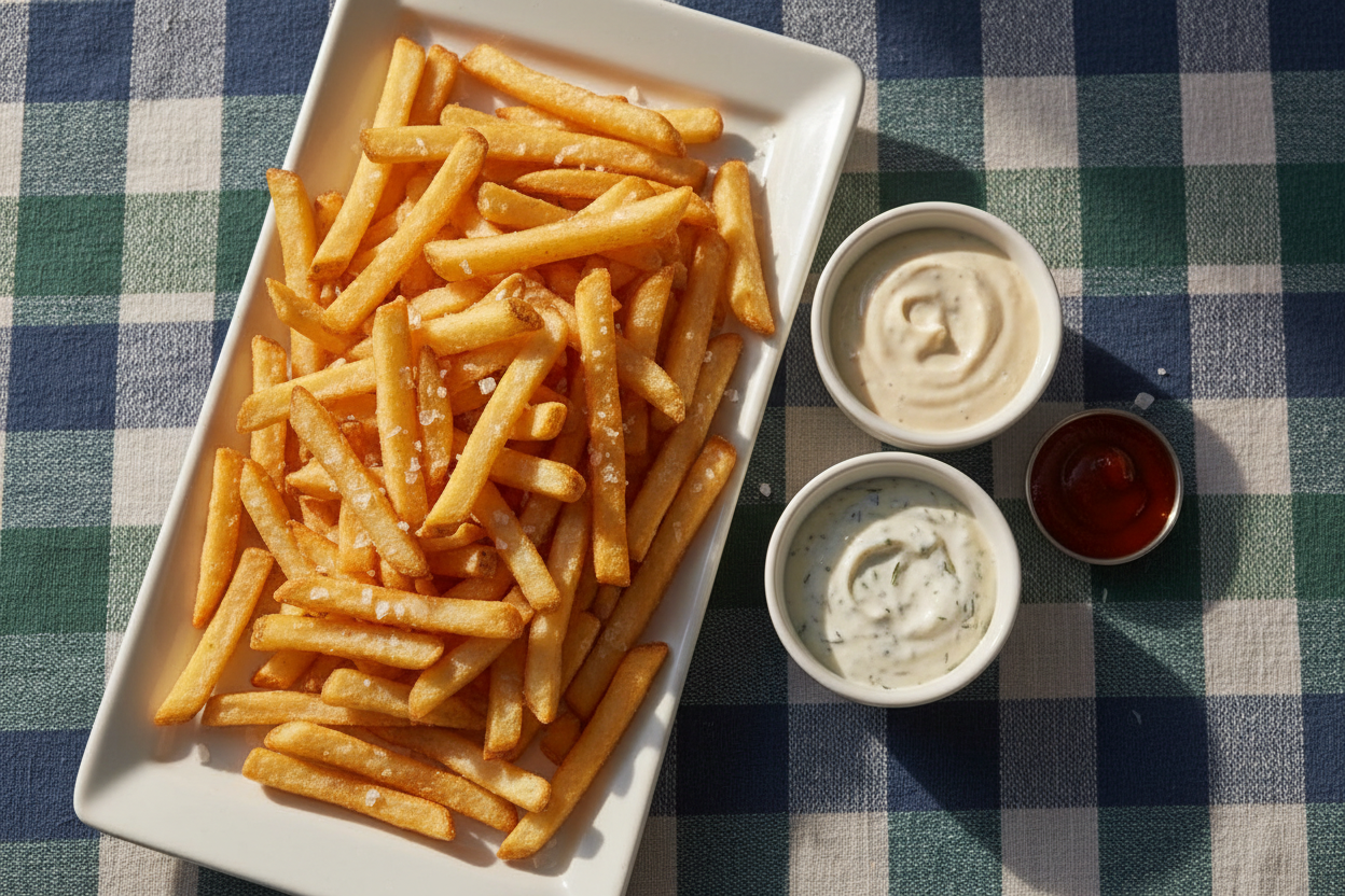 Simplot Papas a la francesa corte recto con cáscara y sal de mar 5/16" |  13.6 kg (6 bolsas de 2.27 kg.)